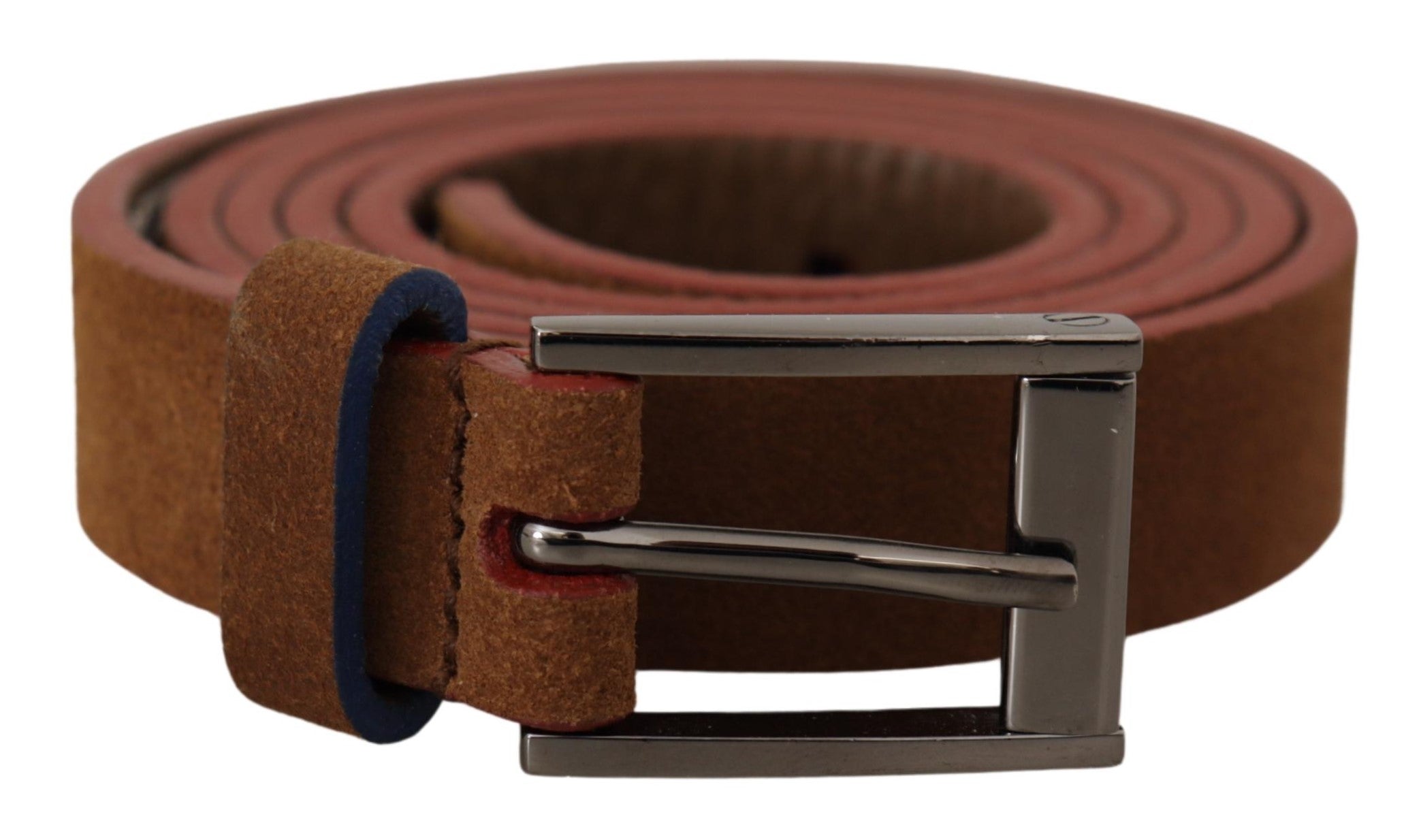 Brown Logo Engraved Metal Waist Buckle Belt - 90-cm-36-inches
