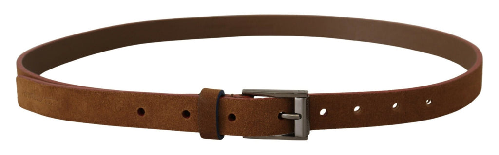Brown Logo Engraved Metal Waist Buckle Belt - 90-cm-36-inches