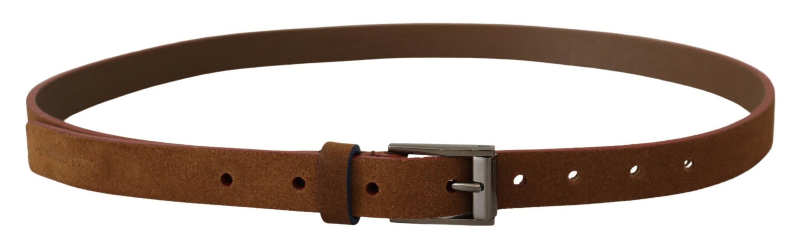 Brown Logo Engraved Metal Waist Buckle Belt - 90-cm-36-inches