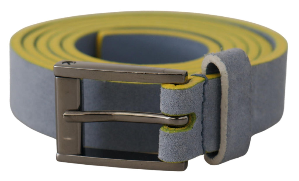 Blue Suede Leather Logo Engraved Buckle Belt - 90-cm-36-inches