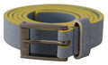 Blue Suede Leather Logo Engraved Buckle Belt - 90-cm-36-inches