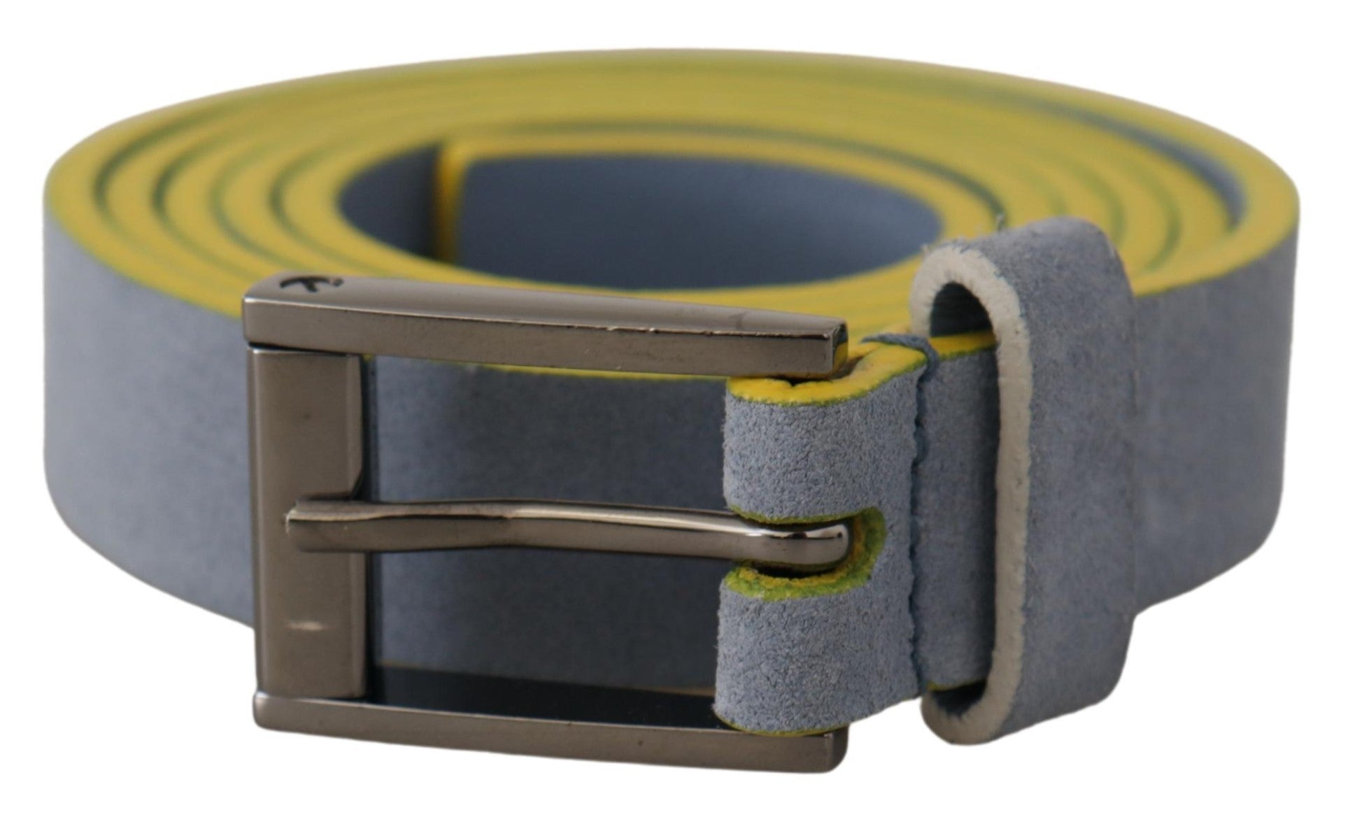 Blue Suede Leather Logo Engraved Buckle Belt - 90-cm-36-inches