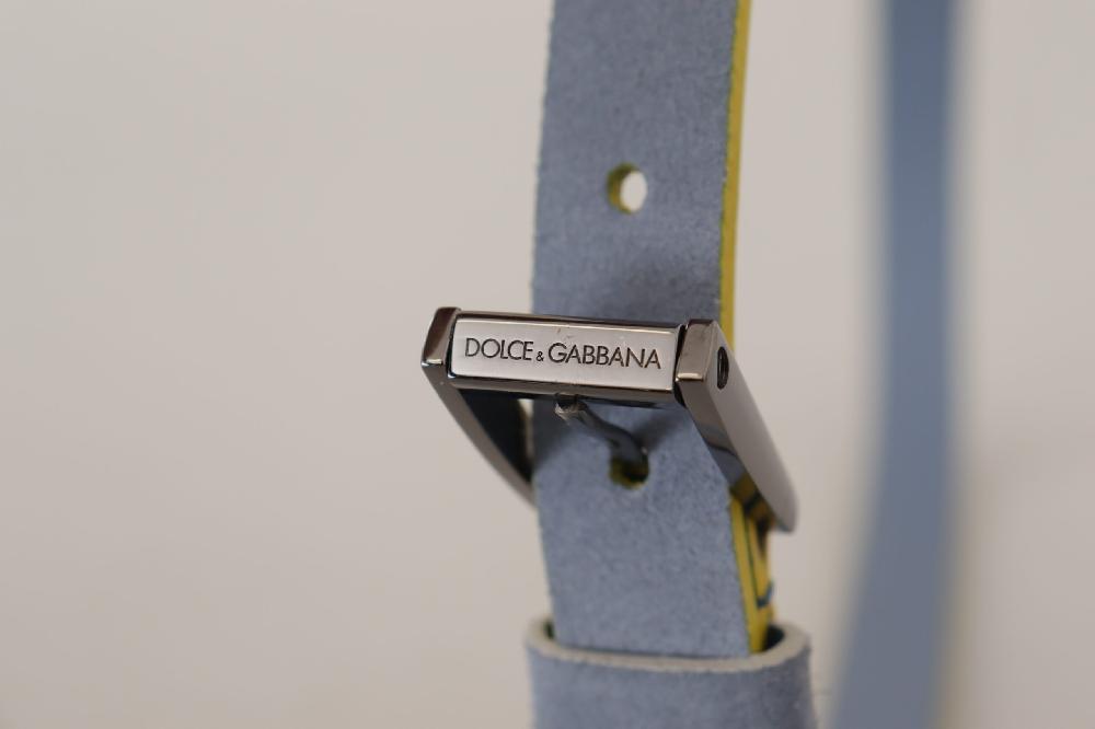 Blue Suede Leather Logo Engraved Buckle Belt - 90-cm-36-inches