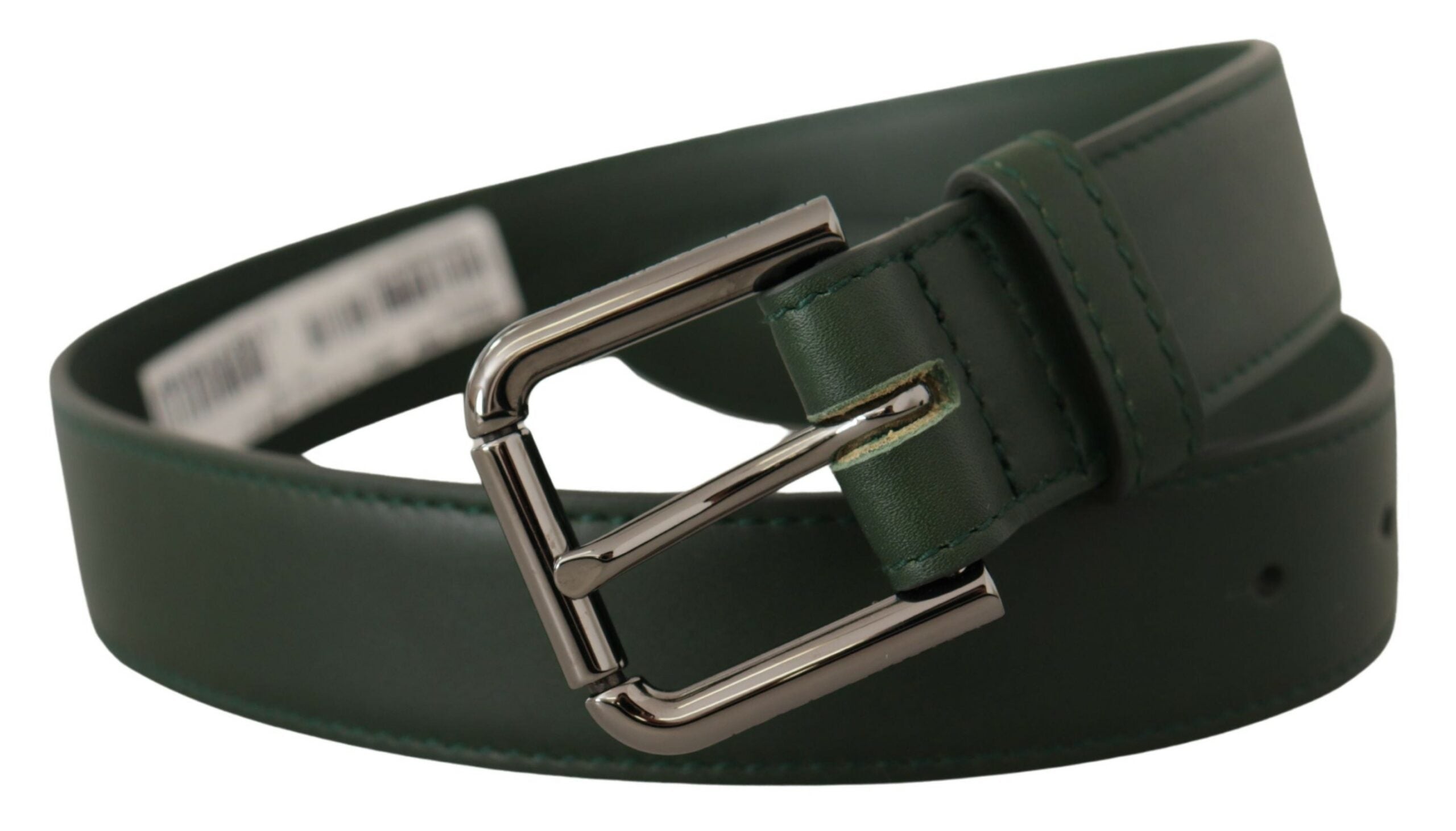 Army Green Leather Logo Metal Waist Buckle Belt - 60-cm-24-inches