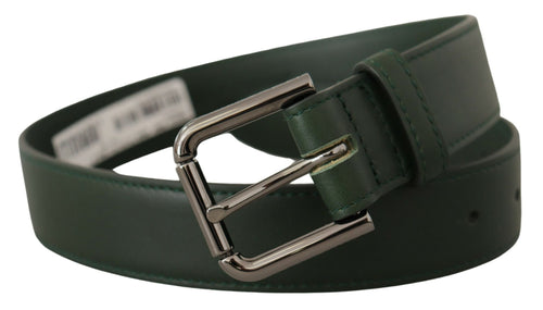 Army Green Leather Logo Metal Waist Buckle Belt - 60-cm-24-inches