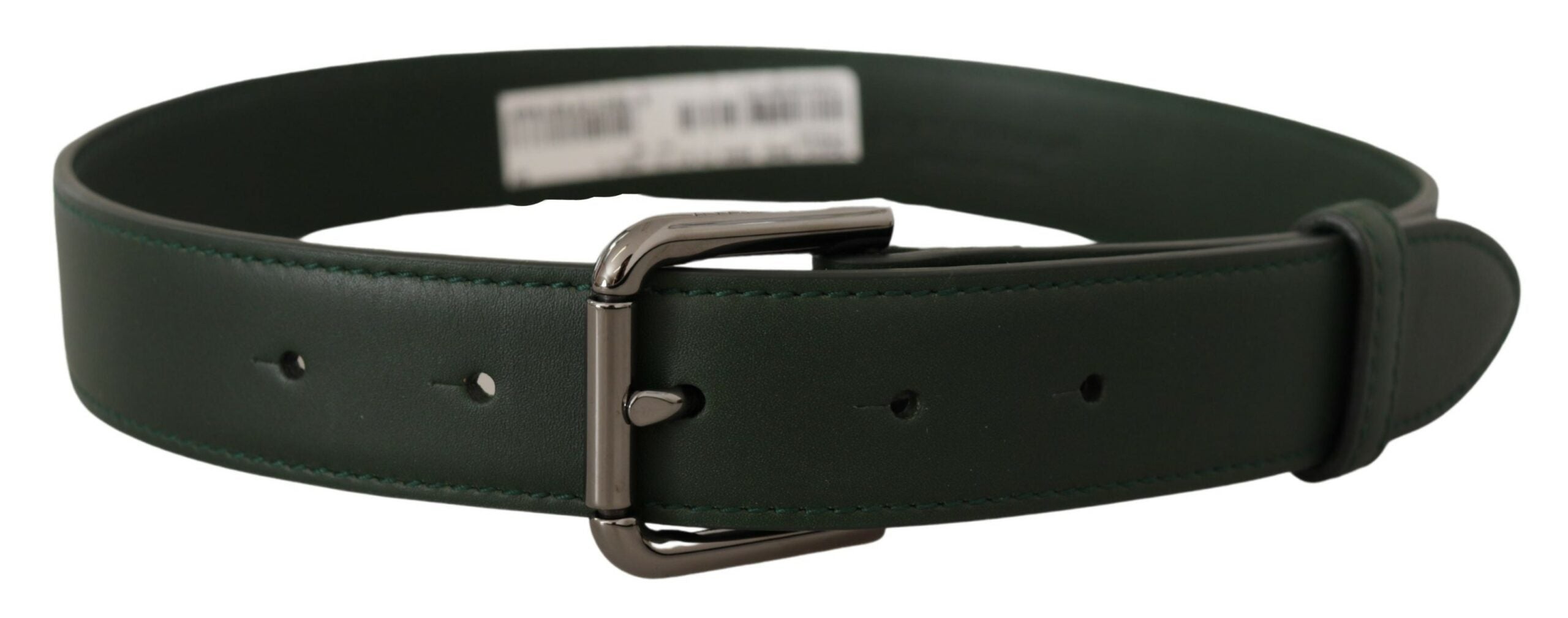 Army Green Leather Logo Metal Waist Buckle Belt - 60-cm-24-inches