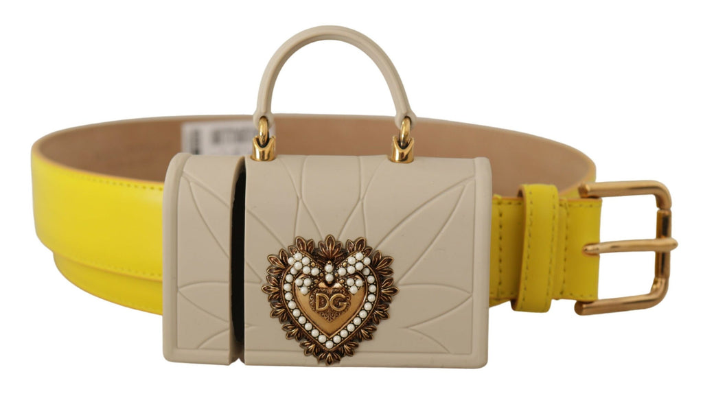 Yellow Leather Devotion ...icro Bag Headphones Belt - 70-cm-28-inches