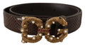 Brown Amore Animal Print...Leather Logo Buckle Belt - 70-cm-28-inches