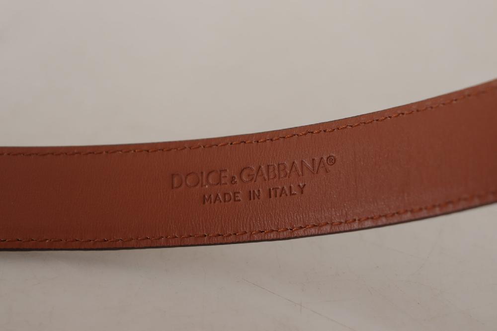 Brown Leopard Embossed Leather Buckle Belt - 75-cm-30-inches