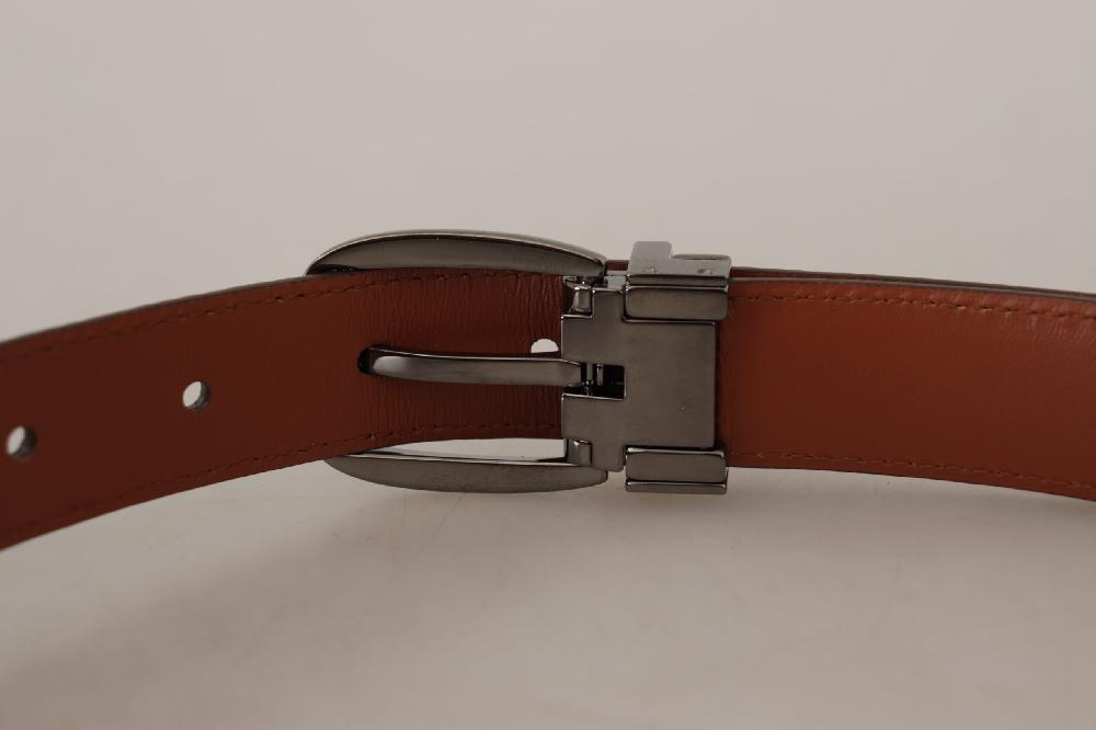Brown Leopard Embossed Leather Buckle Belt - 75-cm-30-inches
