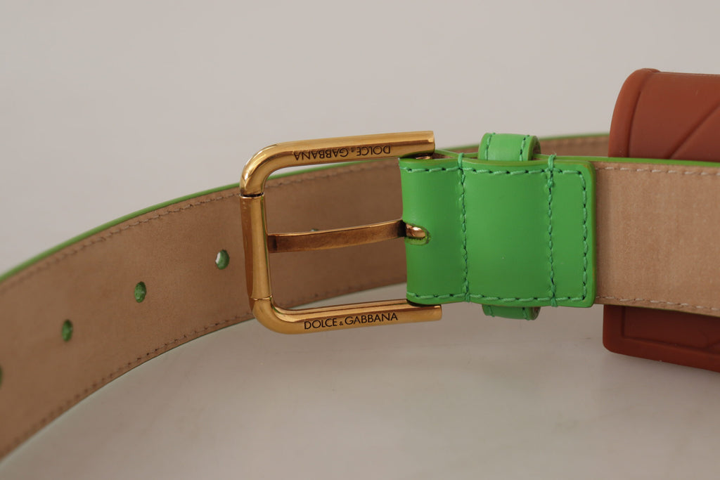 Green Leather Devotion H...icro Bag Headphones Belt - 70-cm-28-inches
