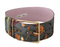 Multicolor Leather Embro...d Gold Metal Buckle Belt - 75-cm-30-inches