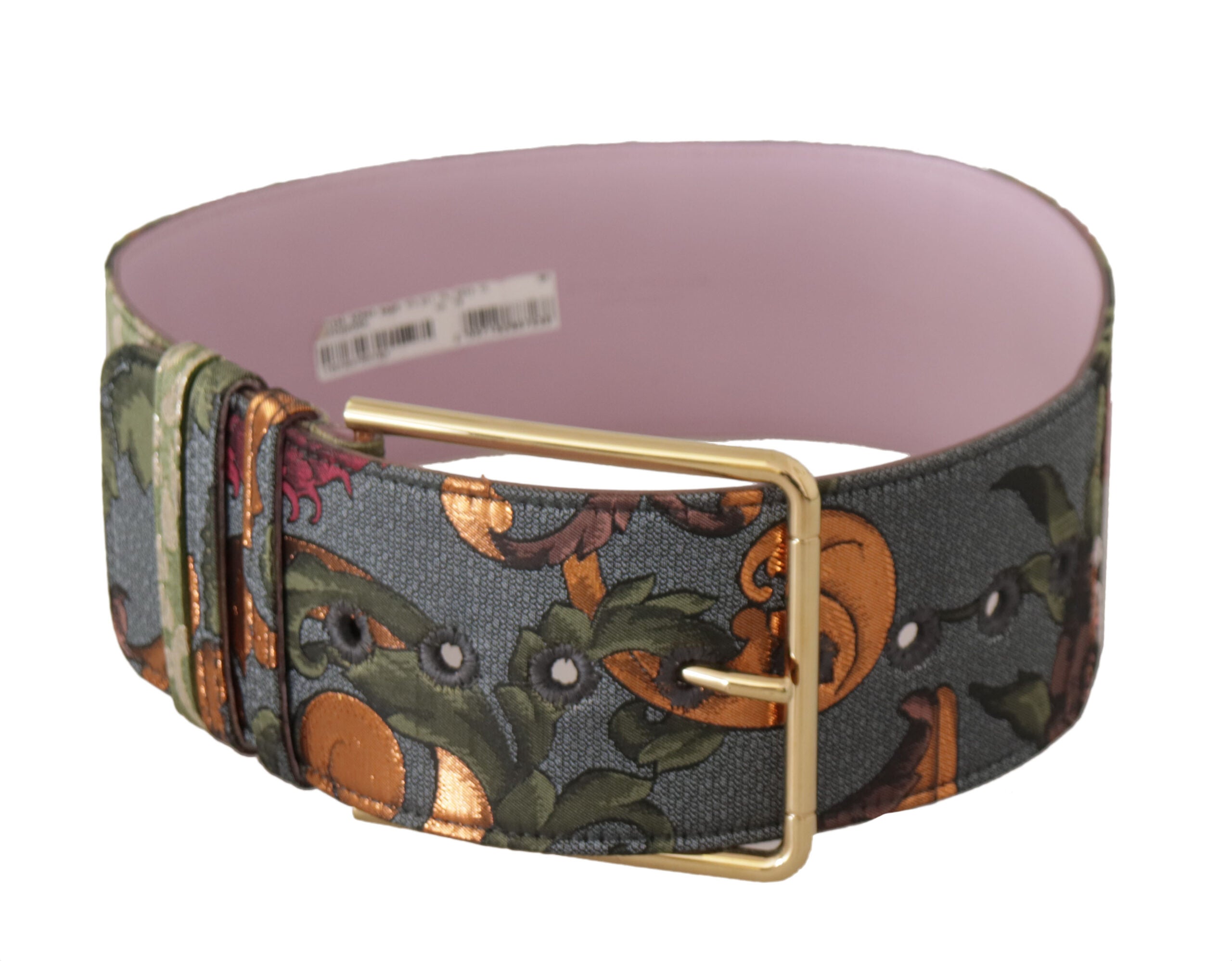 Multicolor Leather Embro...d Gold Metal Buckle Belt - 75-cm-30-inches