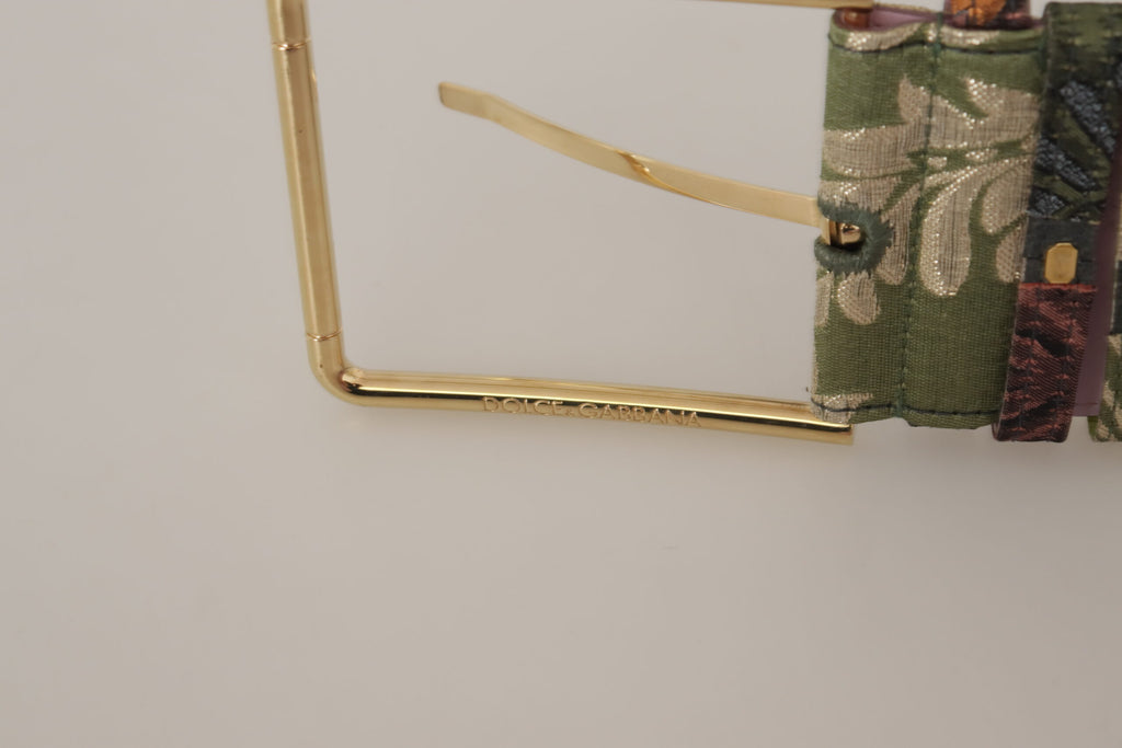 Multicolor Leather Embro...d Gold Metal Buckle Belt - 75-cm-30-inches