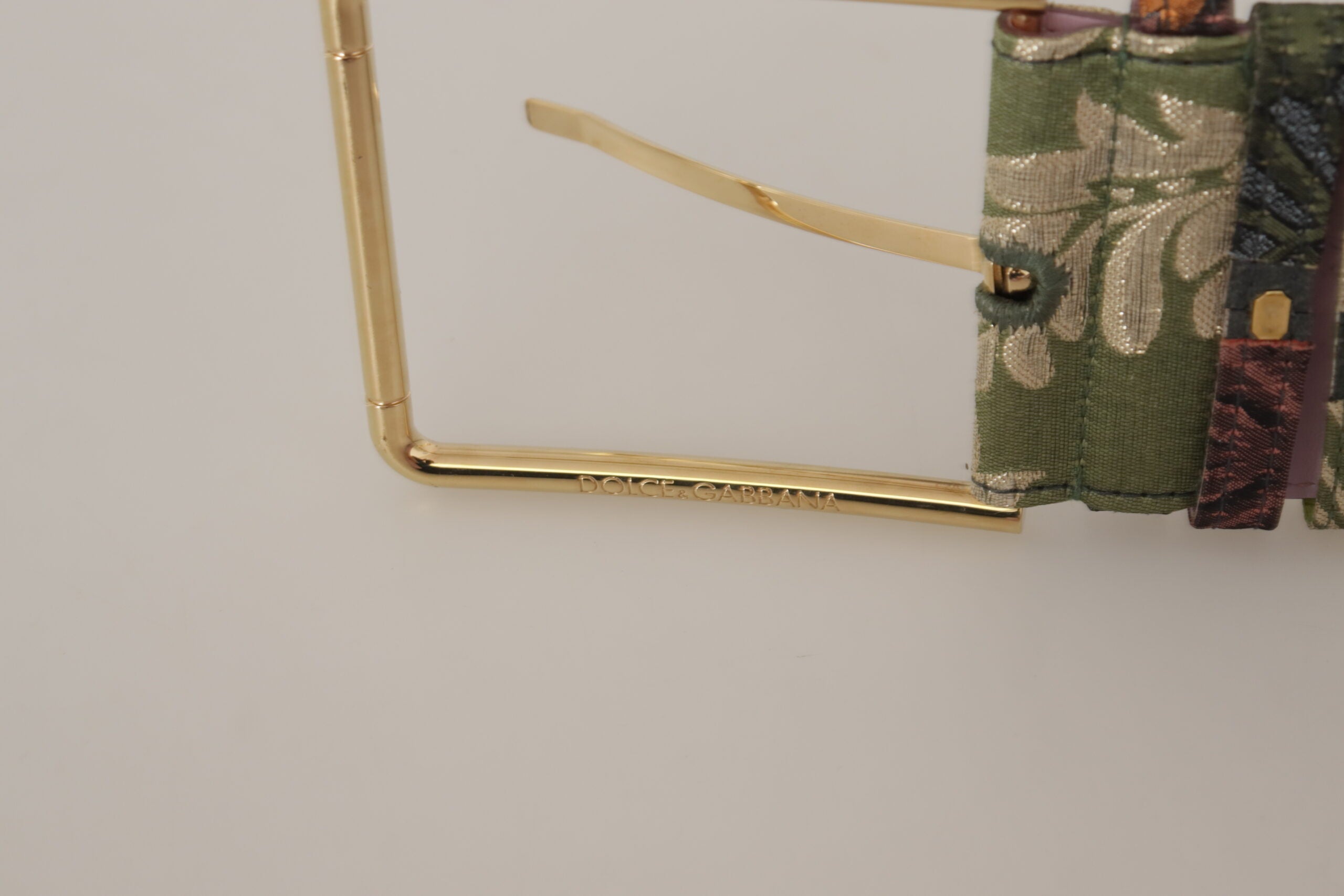 Multicolor Leather Embro...d Gold Metal Buckle Belt - 75-cm-30-inches
