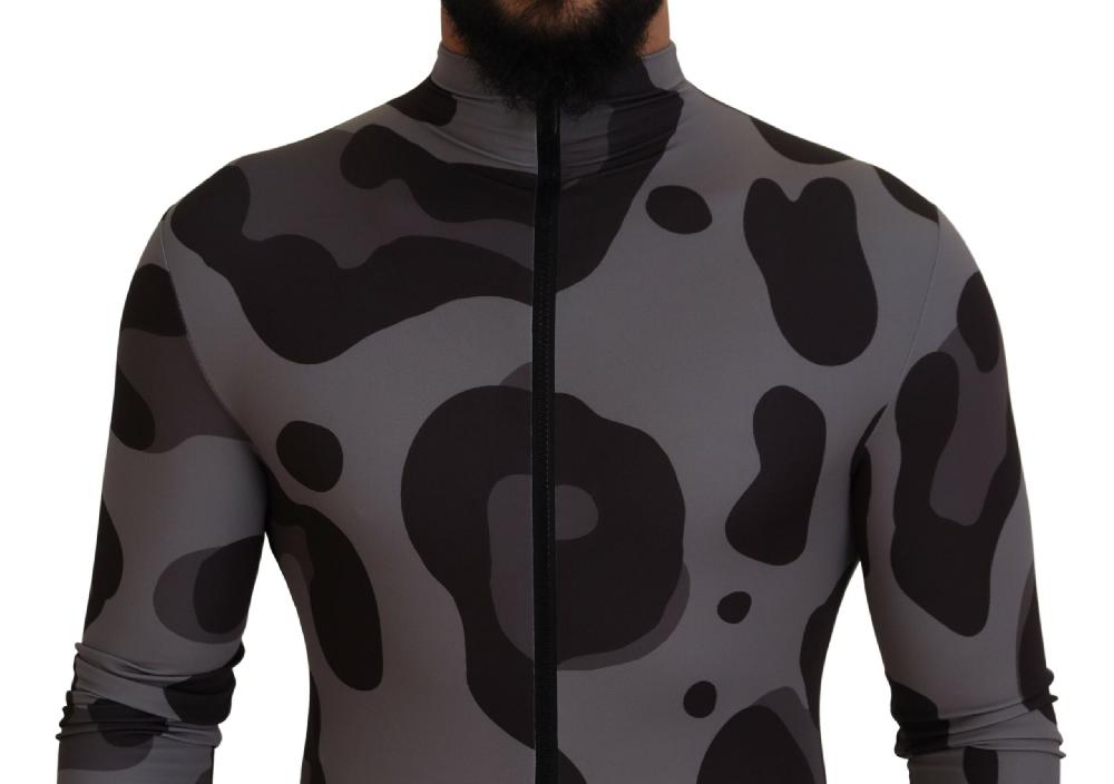 Gray Patterned Polyester Wetsuit Swimwear - it48-m