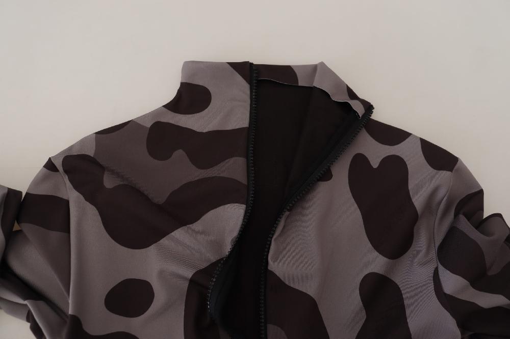 Gray Patterned Polyester Wetsuit Swimwear - it48-m