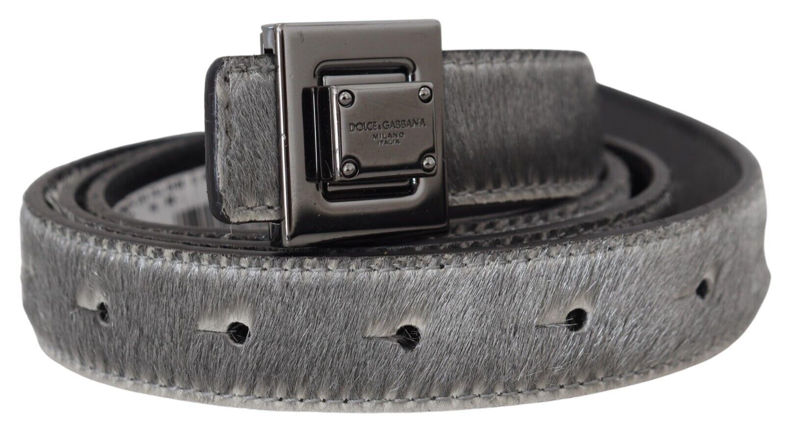Silver Leather Tone Square Metal Buckle - 90-cm-36-inches