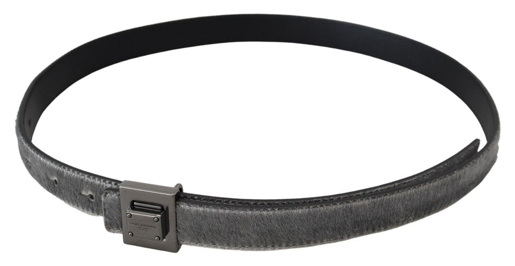 Silver Leather Tone Square Metal Buckle - 90-cm-36-inches