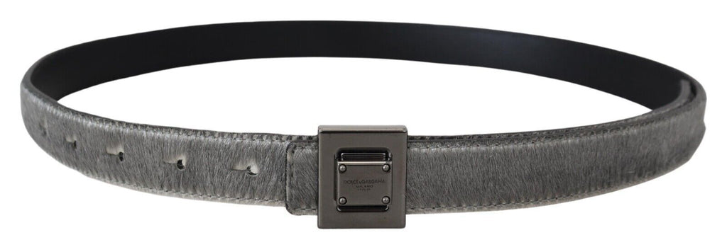 Silver Leather Tone Square Metal Buckle - 90-cm-36-inches