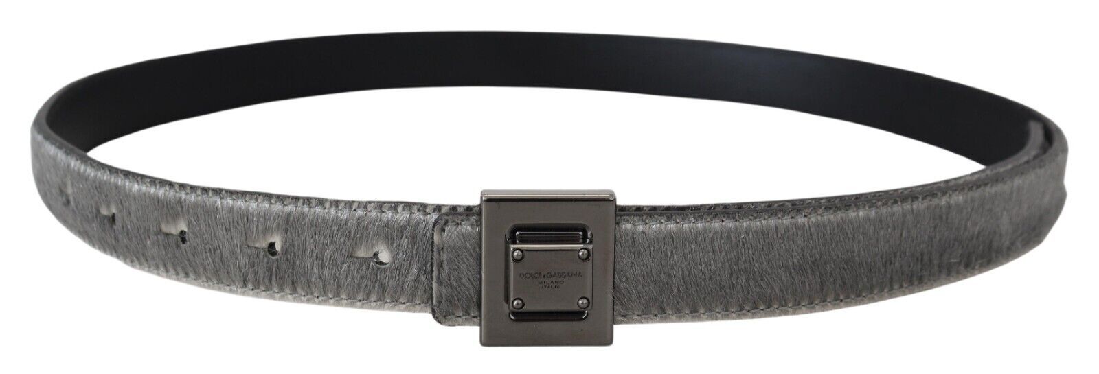 Silver Leather Tone Square Metal Buckle - 90-cm-36-inches