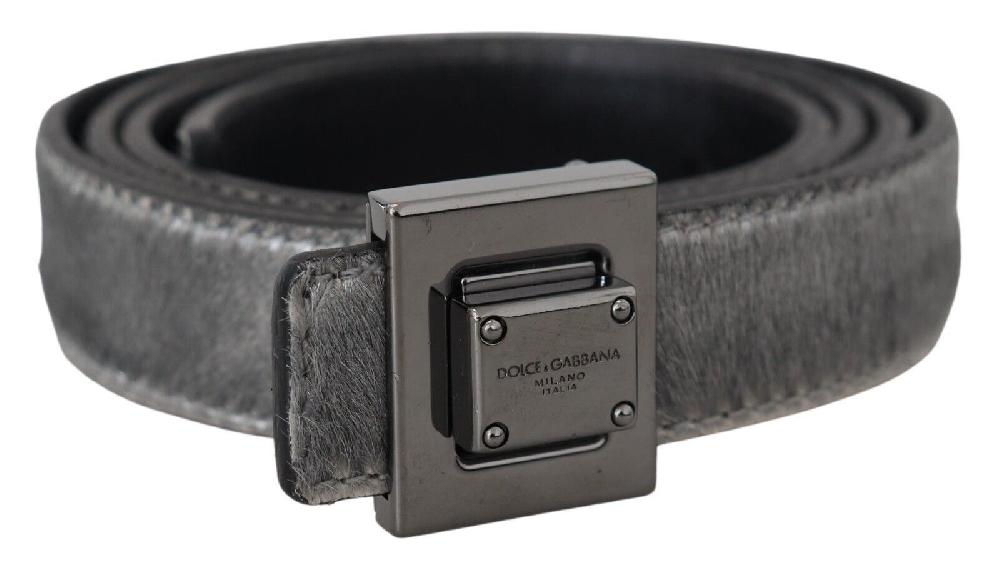 Silver Leather Tone Square Metal Buckle - 90-cm-36-inches