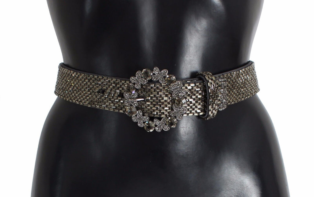 Multicolor Wide Crystal Buckle Sequined Belt - 65-cm-26-inches