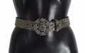 Multicolor Wide Crystal Buckle Sequined Belt - 65-cm-26-inches