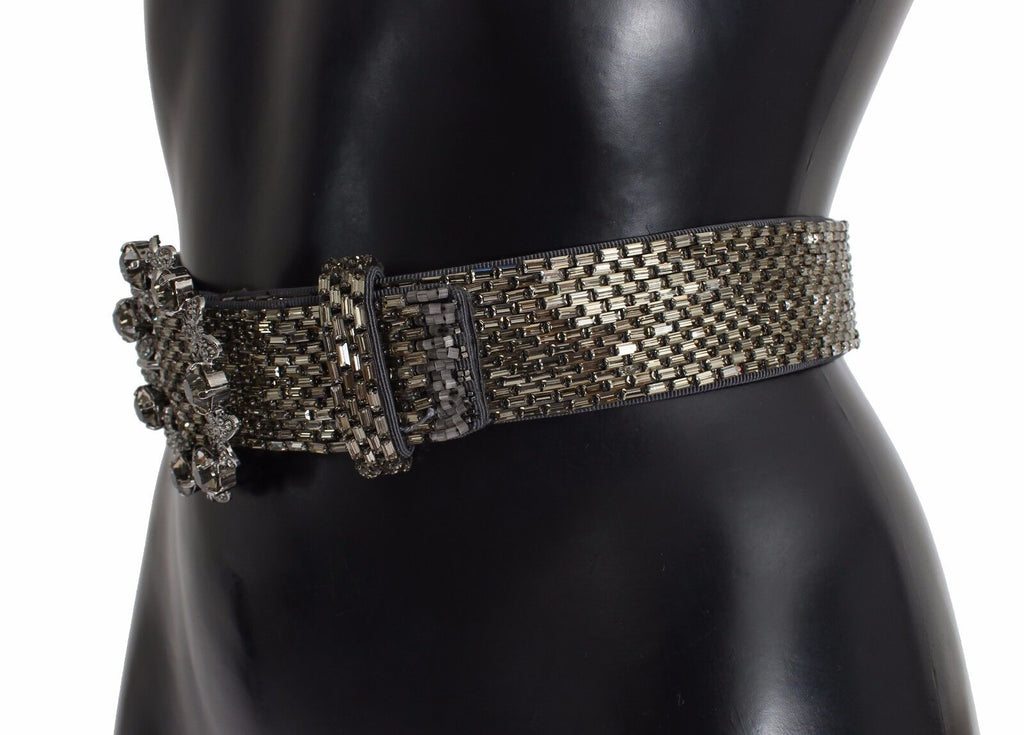 Multicolor Wide Crystal Buckle Sequined Belt - 65-cm-26-inches