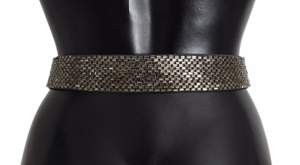 Multicolor Wide Crystal Buckle Sequined Belt - 65-cm-26-inches