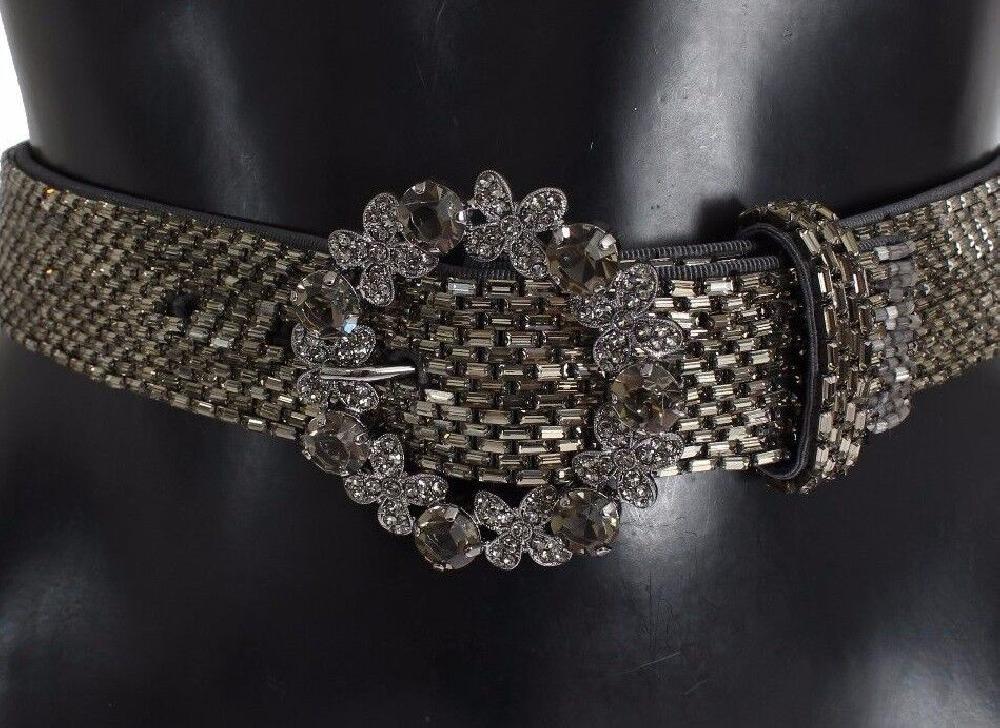 Multicolor Wide Crystal Buckle Sequined Belt - 65-cm-26-inches