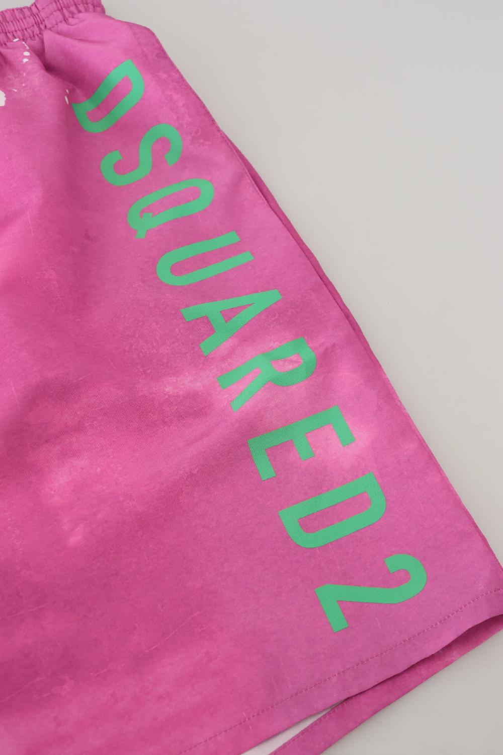 Pink Tie Dye Logo Men Beachwear Shorts Swimwear - it48-m
