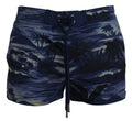 Blue Tropical Wave Design Beachwear Shorts Swimwear - it48-m