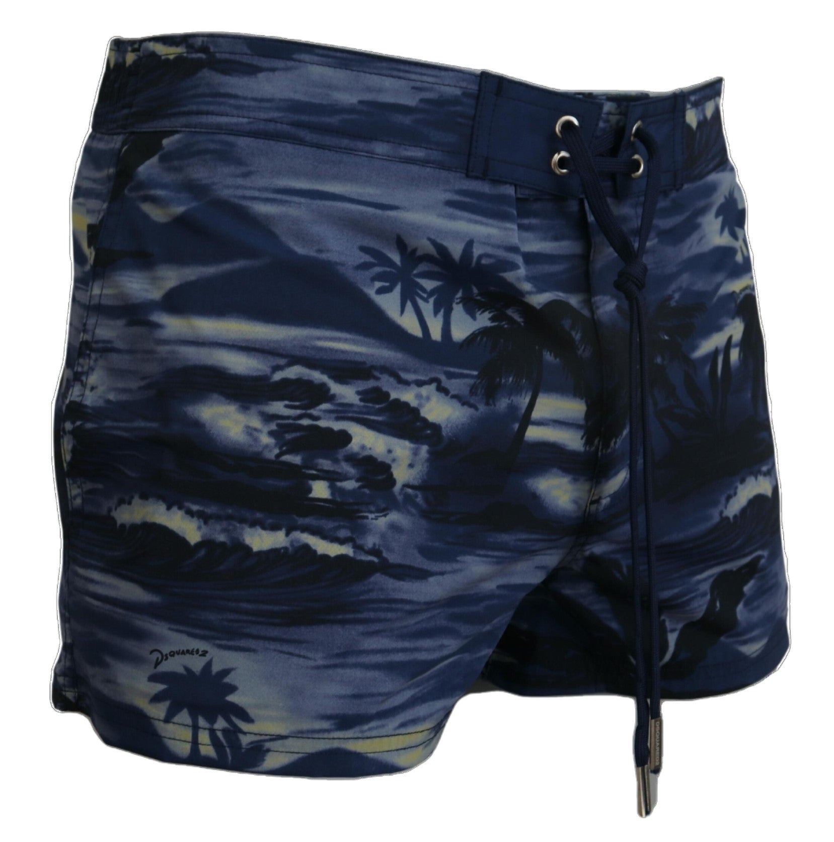 Blue Tropical Wave Design Beachwear Shorts Swimwear - it48-m