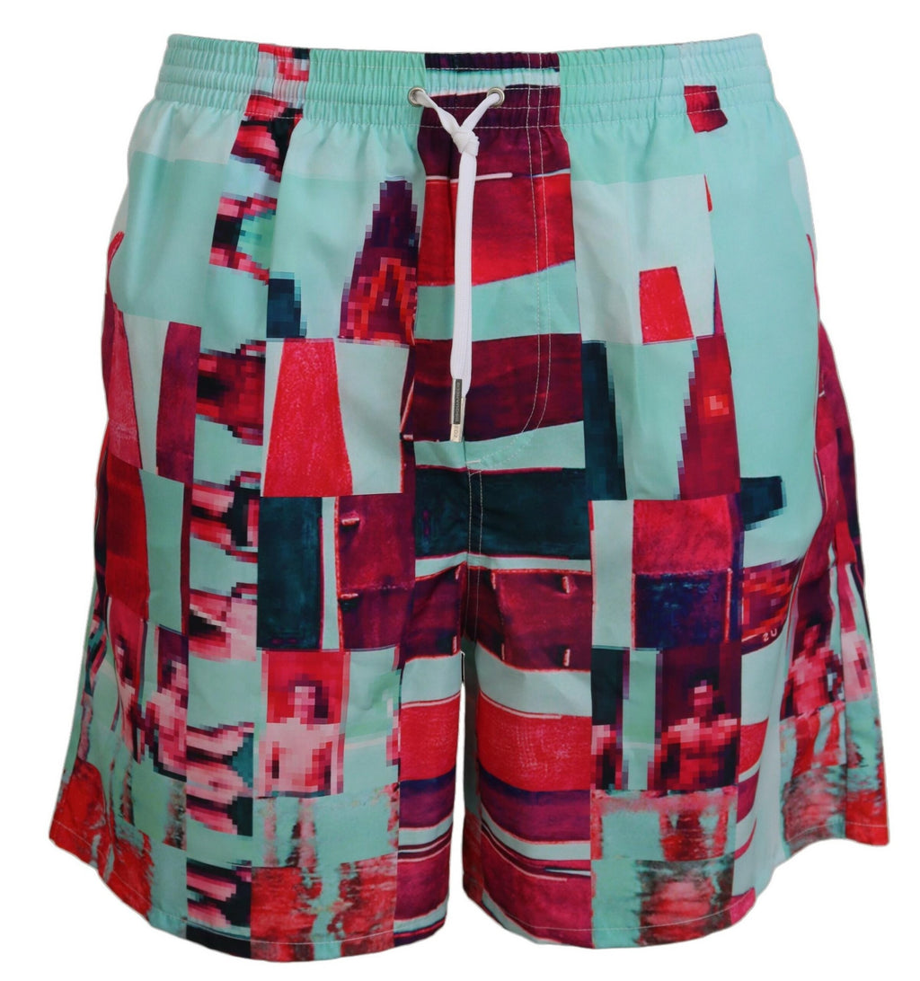 Multicolor Printed Beachwear Shorts Swimwear - it48-m
