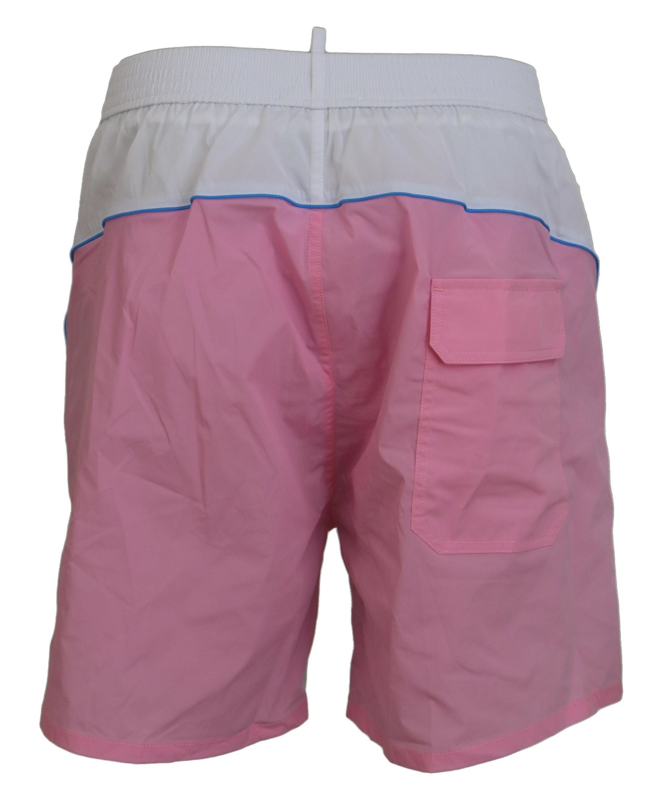 White Pink Logo Print Men Beachwear Shorts Swimwear - it48-m