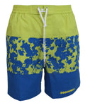 Blue Green Logo Print Men Beachwear Shorts Swimwear - it48-m