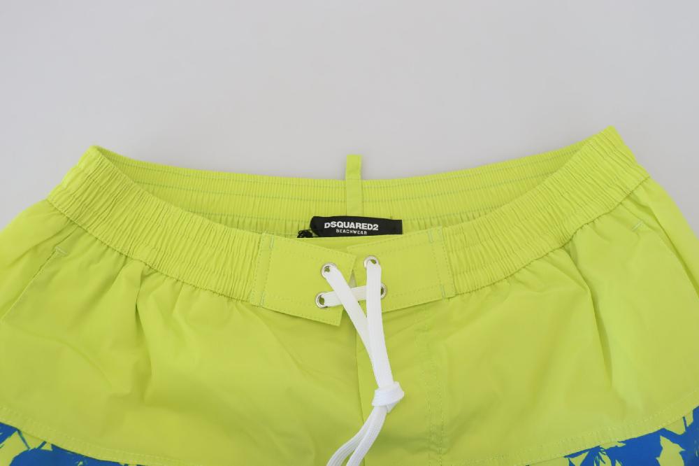 Blue Green Logo Print Men Beachwear Shorts Swimwear - it48-m