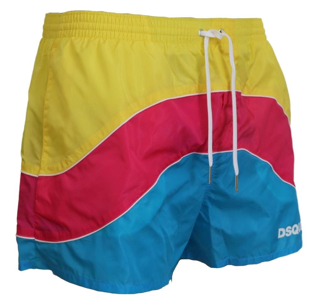 Multicolor Logo Print Men Beachwear Shorts Swimwear - it48-m