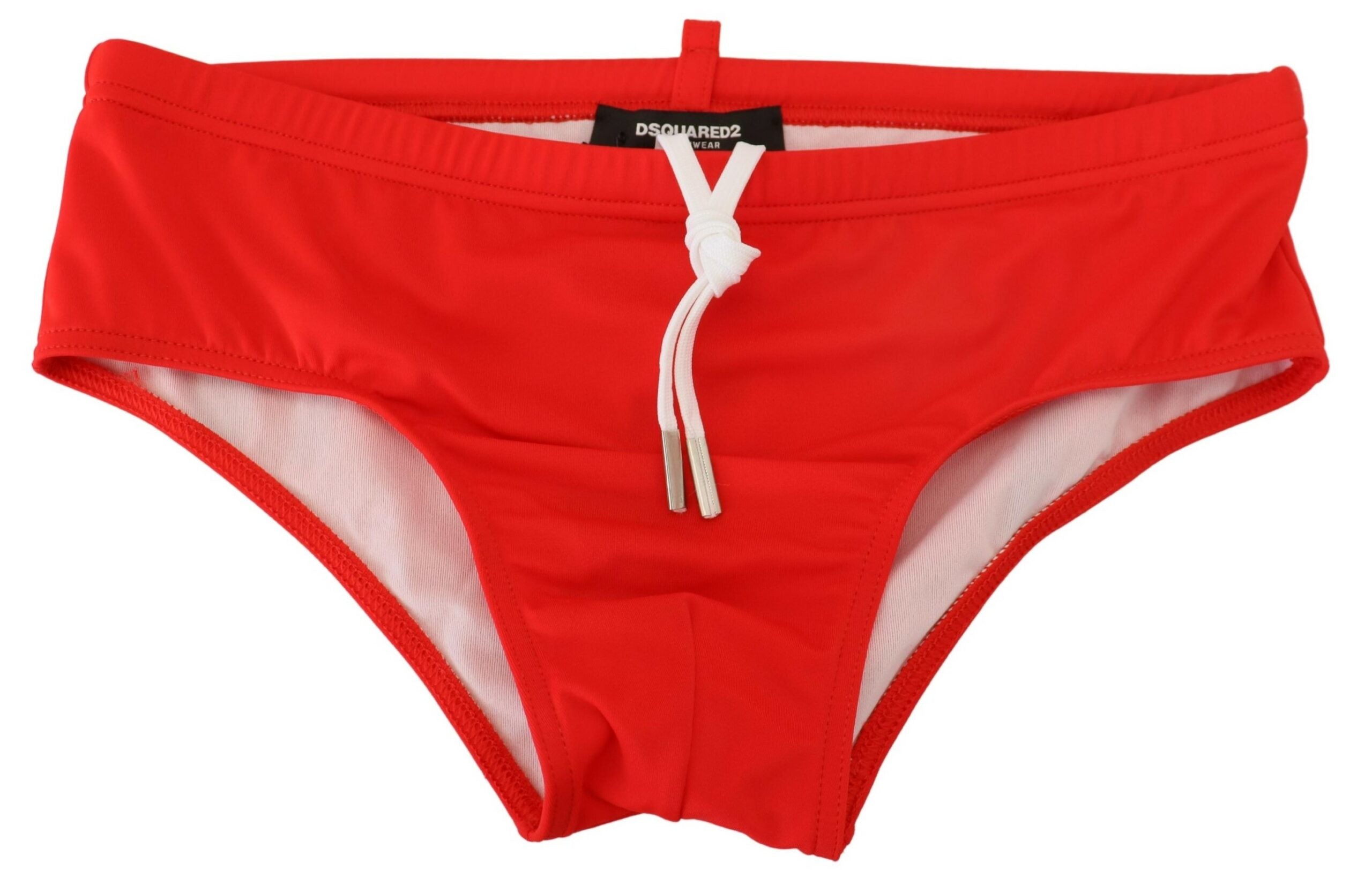 Red Black ICON Print Mens Swim Brief Swimwear - it48-m