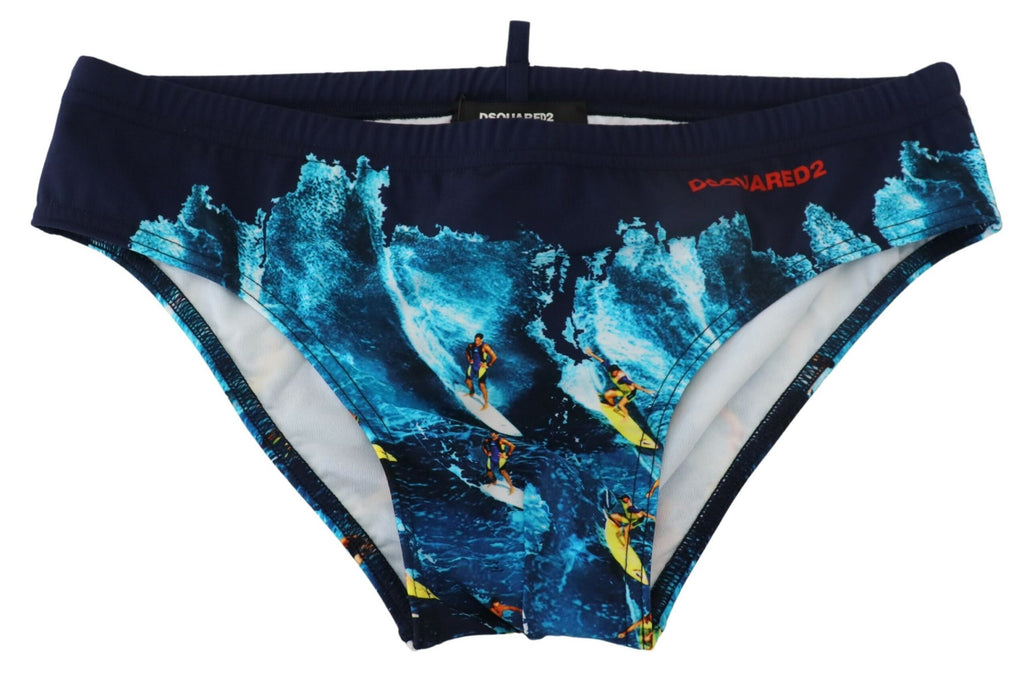 Multicolor Graphic Print Men Swim Brief Swimwear - it48-m