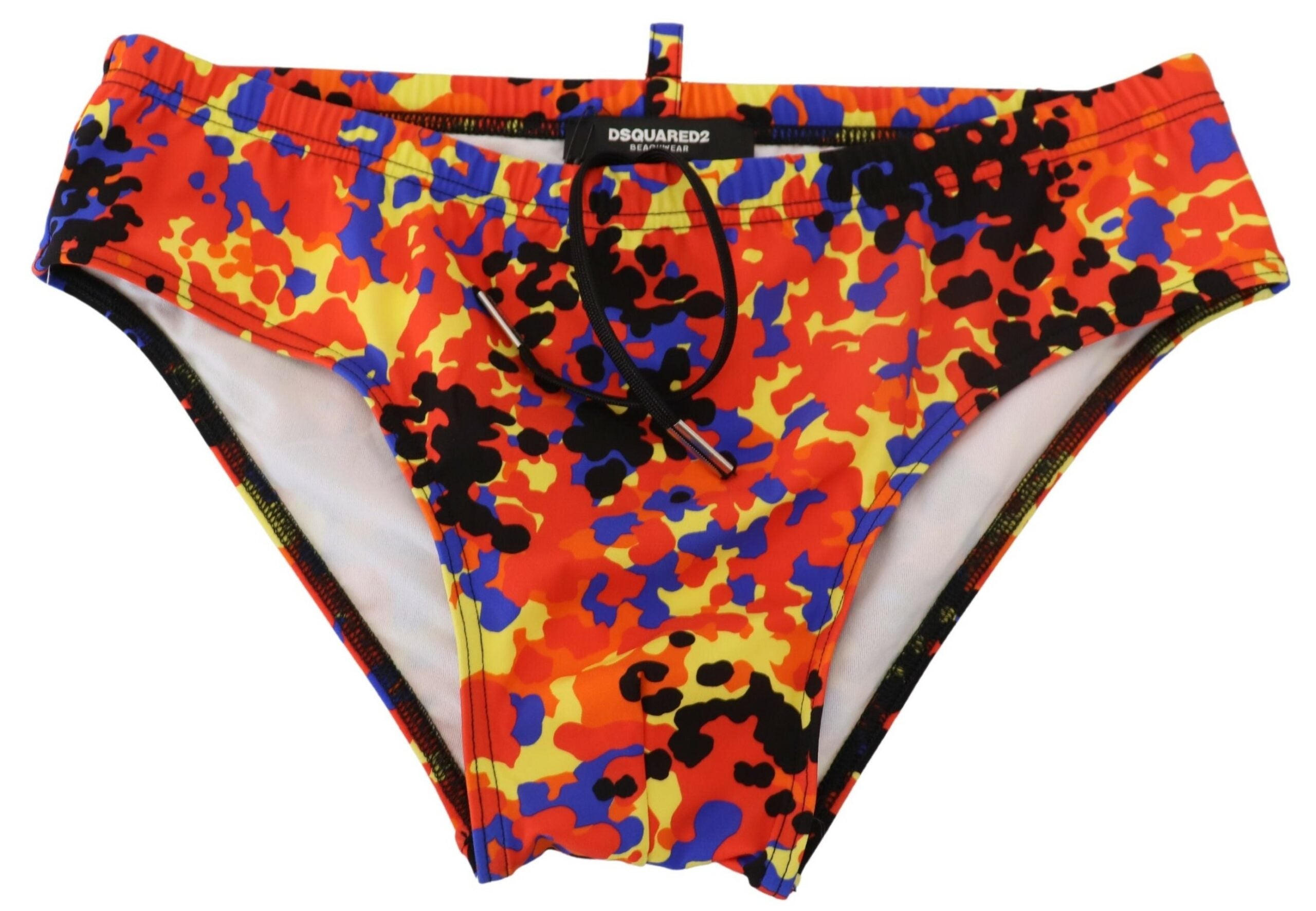 Multicolor Logo Printed Men Swim Brief Swimwear - it48-m