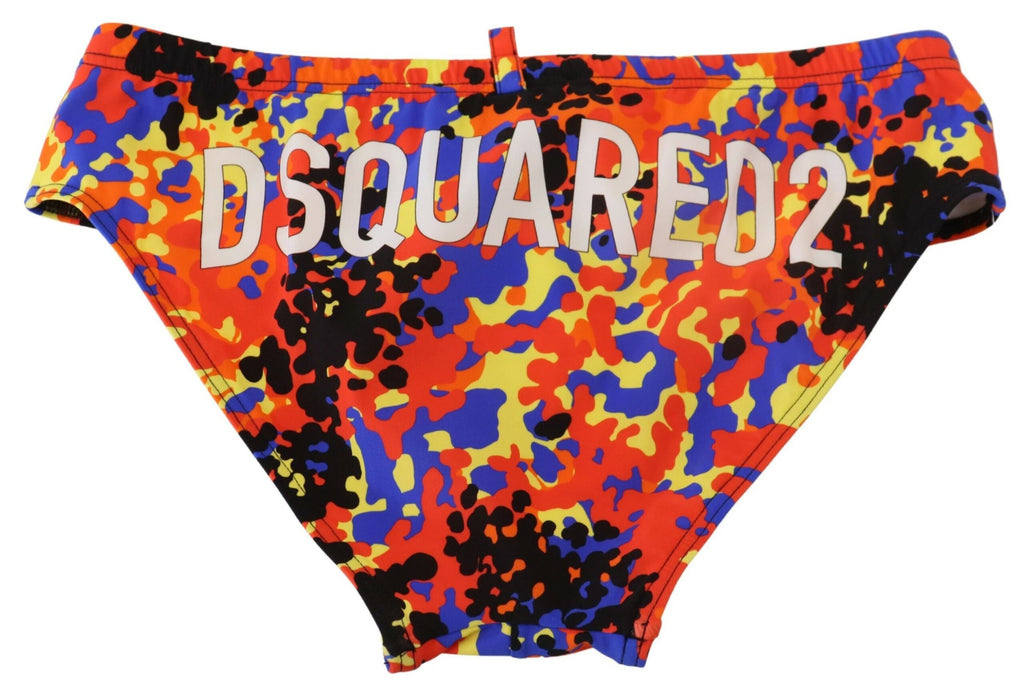 Multicolor Logo Printed Men Swim Brief Swimwear - it48-m
