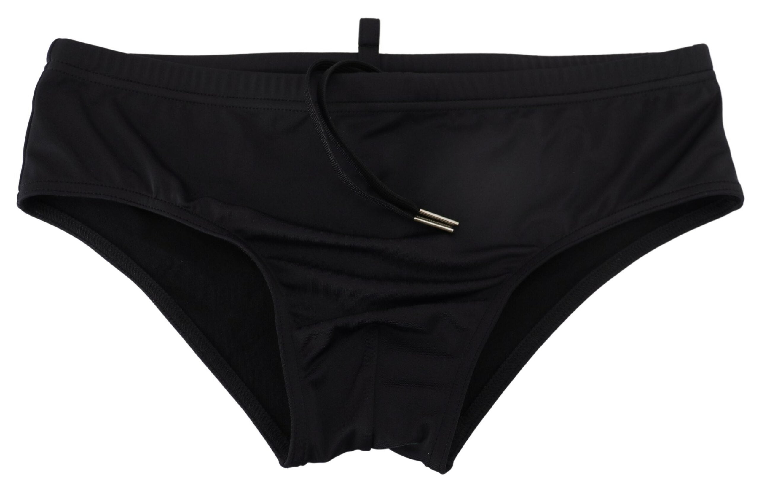 Black Orange Logo Printed Men Swim Brief Swimwear - it48-m