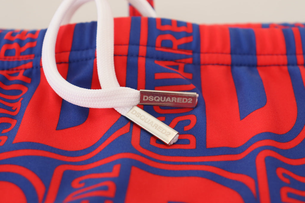 Red Blue Logo Printed Men Swim Brief Swimwear - it48-m