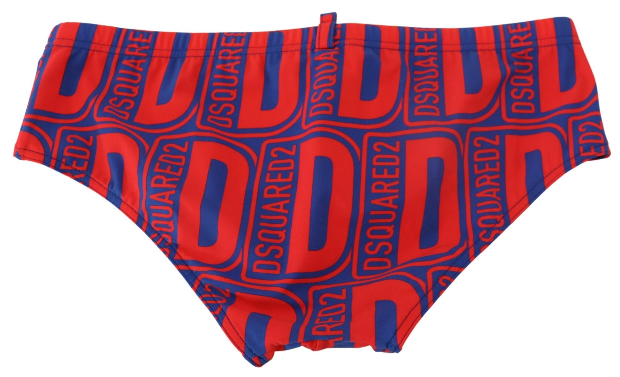 Red Blue Logo Printed Men Swim Brief Swimwear - it48-m