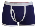 Blue White Logo Cotton Stretch Men Trunk Underwear - it5-m