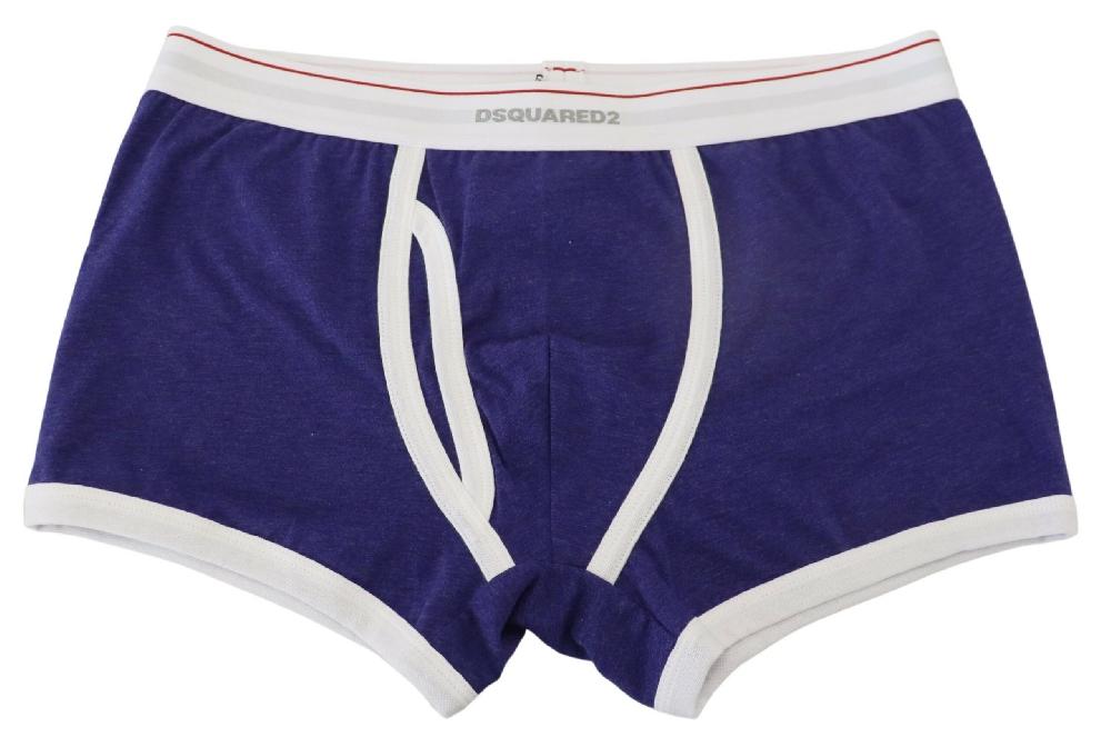 Blue White Logo Cotton Stretch Men Trunk Underwear - it5-m