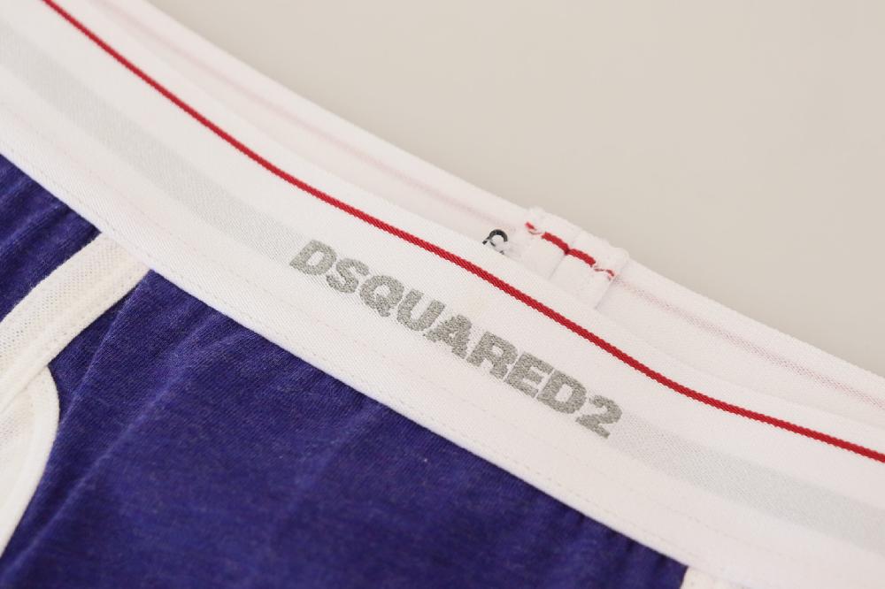 Blue White Logo Cotton Stretch Men Trunk Underwear - it5-m