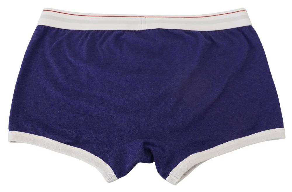 Blue White Logo Cotton Stretch Men Trunk Underwear - it5-m